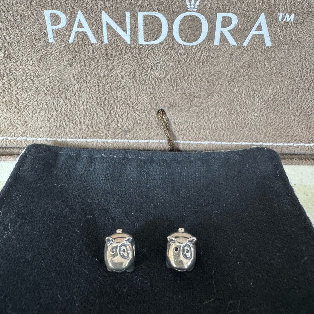 Pandora Silver patch eye dog charms
